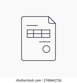Business invoice line vector minimalistic icon. Finance document symbol. Bill icon for web design. Modern flat paper icon for app design. Financial invoicing sign minimal flat linear icons