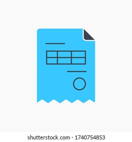 Icono minimalista del vector de línea de factura comercial. Símbolo del documento de finanzas. Icono de facturación para el diseño web. Icono moderno de papel plano para el diseño de aplicaciones. Signo de facturación financiera iconos lineales planos mínimos