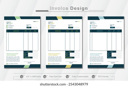 Business Invoice. money bills, price invoices, Business invoice form template, bill graphic, or payment receipt and  minimal Invoice design with mockup template