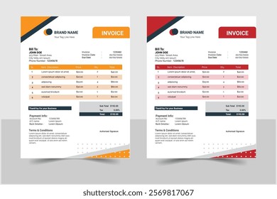 Business invoice template. money bills or price invoices and payment design
Minimal Invoice Layout. Bill payment, Price receipt, Invoice bill. 
