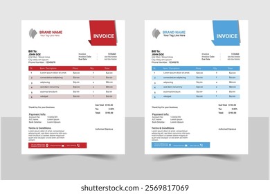 Business invoice template. money bills or price invoices and payment design
Minimal Invoice Layout. Bill payment, Price receipt, Invoice bill. 
