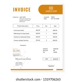 business invoice template vector