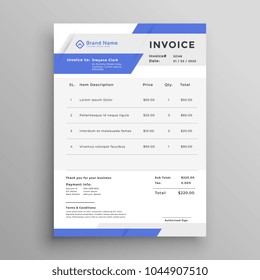 Business Invoice Template Vector Design