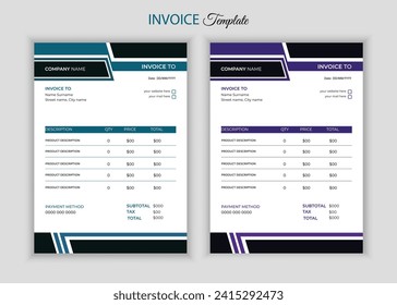 Business Invoice template vector illustration bill form price invoice.