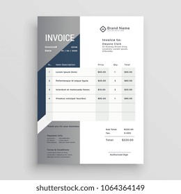 Business Invoice Vector Template Design