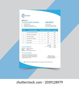 Business invoice vector template design