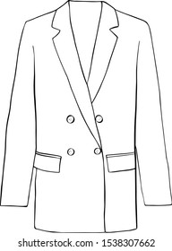 Business jacket line icon concept. Business jacket flat vector symbol, sign, outline illustration.