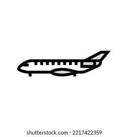 Business Jet Airplane Aircraft Color Icon Vector. Business Jet Airplane Aircraft Sign. Isolated Symbol Illustration