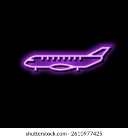 business jet airplane aircraft neon light sign vector. business jet airplane aircraft illustration