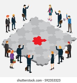 Business Jigsaw Puzzle Isometric