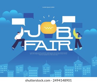 Business Job fair Illustration Template