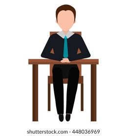Business Job interview seeing from front view.