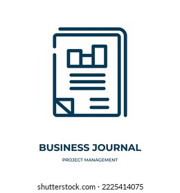 Business journal icon. Linear vector illustration from project management collection. Outline business journal icon vector. Thin line symbol for use on web and mobile apps, logo, print media.