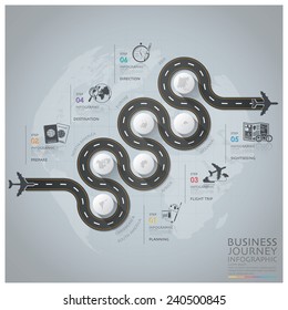 Business Journey With Global Airline Infographic Diagram Design Template