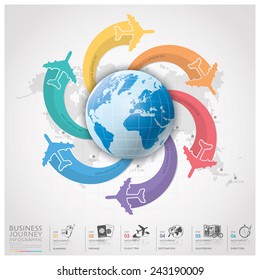 Business Journey With Global Airline Infographic Diagram Design Template