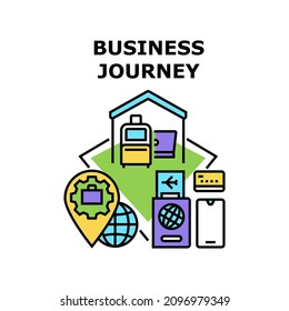 Business Journey Success Way. Progress Road. Career Target. Travel Route. Winding Map Highway Path Vector Concept Color Illustration