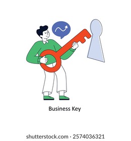 Business Key Flat Style Design Vector illustration. Stock illustration