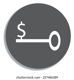 Business Key Icon Vector on a grey background