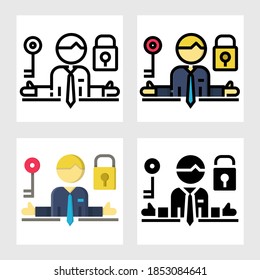 business key man icon vector design in filled, thin line, outline and flat style.