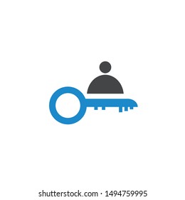 Business key person vector icon 