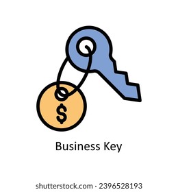 business key vector filled outline design  illustration. Business And Management Symbol on White background EPS 10 File