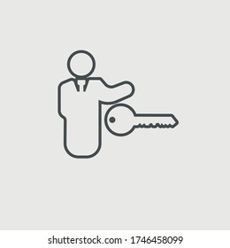 Signo de ilustración de icono de vector de clave de negocio