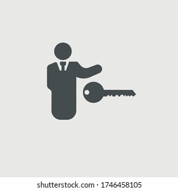 Business key vector icon illustration sign