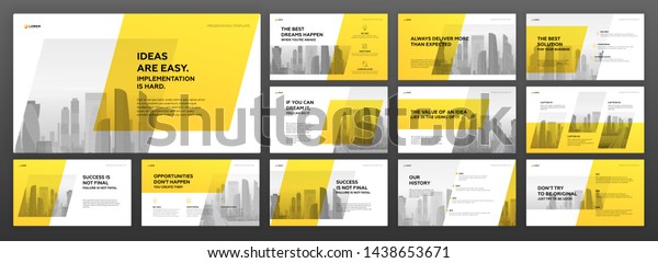 Business Keynote Presentation Templates Set Use Stock Image