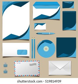 business kit in blue colors vector illustration.