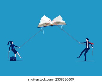 Conocimiento empresarial. empresarios ayudando a sacar libros
