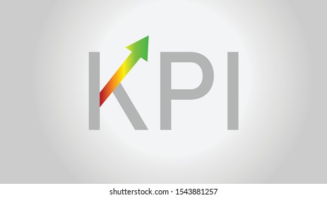 Business KPI Key Performance Indicator Vector concept with Green arrow indicates speedometer