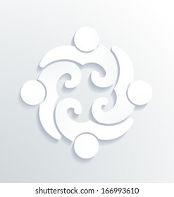Business label white icon vector design. People Group in Circle 4