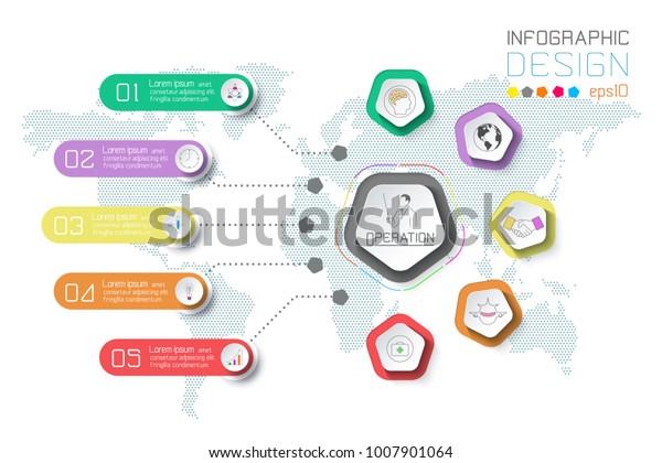Business Labels Infographic On World Map Stock Vector (Royalty Free ...