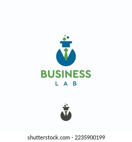 BUSINESS laboratory test tube suit businessman project startup vector logo