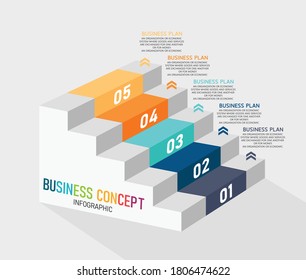 Flat Minimal Isometric Business Info Graphics Stock Vector (Royalty ...