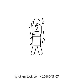 business lady ache icon. Element of business lady different state for mobile concept and web apps. Thin line icon for website design and development app development on white background