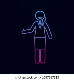 Business lady agrees nolan icon. Simple thin line, outline vector of businesswoman feeling and emonations icons for ui and ux, website or mobile application