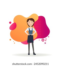 Business lady character flat vector illustration. Young woman in office outfit. Occupation, business, office concept for web design, banner or landing page