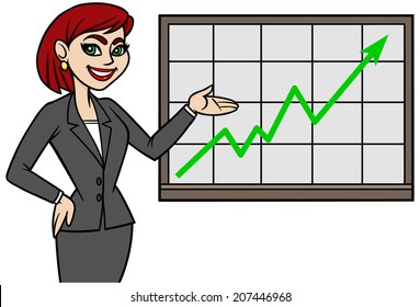 Business Lady with Chart