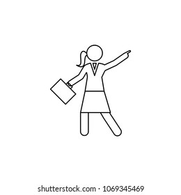 business lady with diplomat icon. Element of business lady different state for mobile concept and web apps. Thin line icon for website design and development app development on white background