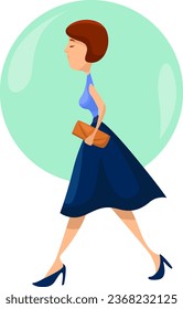 Business lady, illustration, vector on a white background.