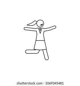 business lady with luck icon. Element of business lady different state for mobile concept and web apps. Thin line icon for website design and development app development on white background