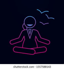 Business lady meditating nolan icon. Simple thin line, outline vector of businesswoman feeling and emonations icons for ui and ux, website or mobile application