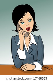 business lady on phone