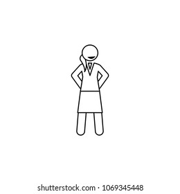 business lady ready to work icon. Element of business lady different state for mobile concept and web apps. Thin line icon for website design and development app development on white background