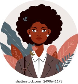 A business lady in touch with herself and nature