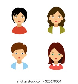 Business lady. Vector avatar.