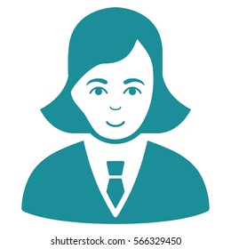 Business Lady vector icon. Flat soft blue symbol. Pictogram is isolated on a white background. Designed for web and software interfaces.