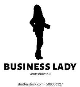 Business lady vector logo. Brand's logo in the form of a business lady