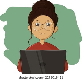 
Empresaria trabajando en una computadora
